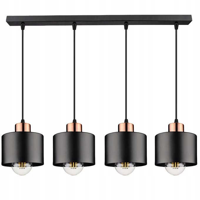 Hanglamp Plafond LED LX-1100 Zwart/Koper - Verstelbaar