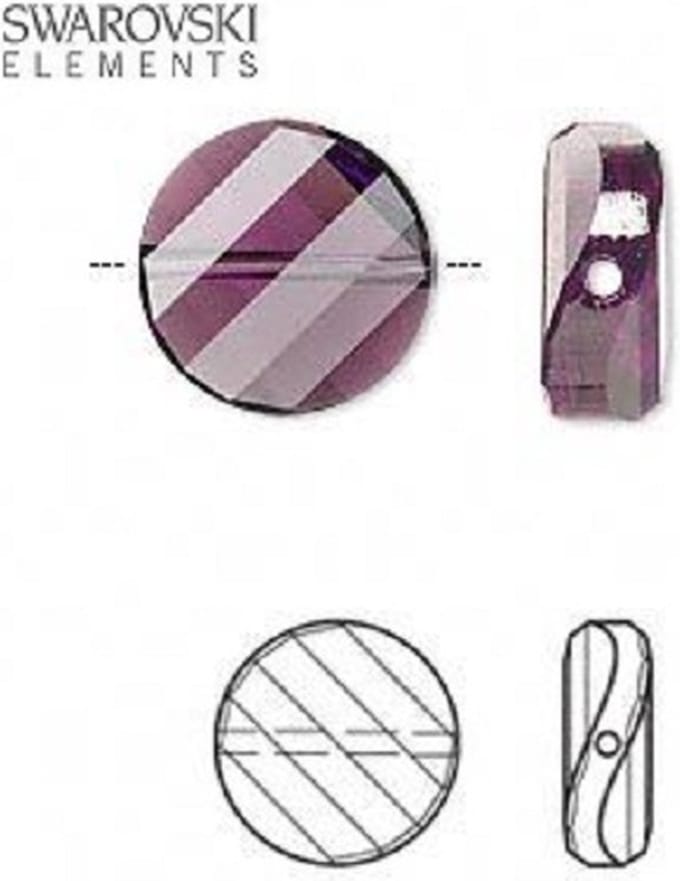 Swarovski Elements, 6 stuks Twist kralen, 14x6mm, amethyst (5621)