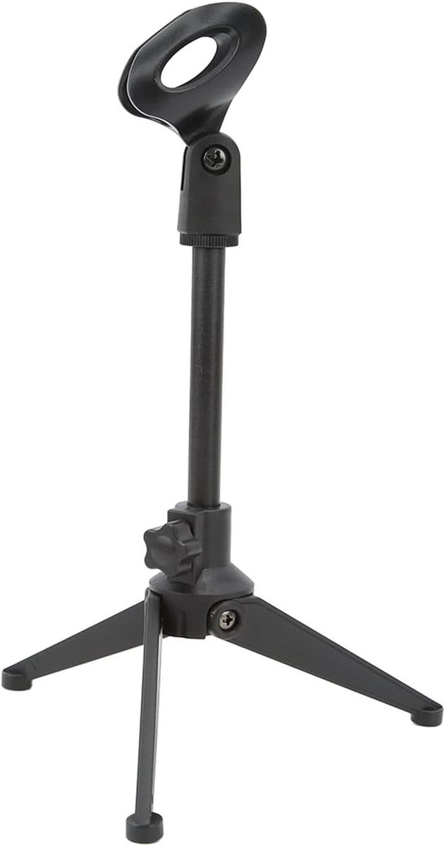 Verstelbare Mini Microfoonstandaard voor Desktop - Draagbare Tafelstandaard met Microfoonclip en Tripod voor Opnames en Livestreams