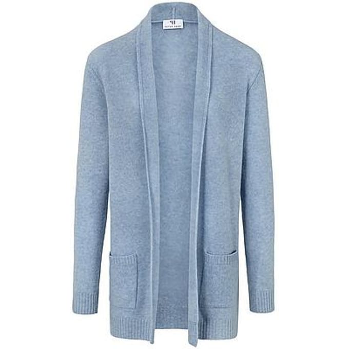 Lang vest 100% scheerwol Van Peter Hahn blauw