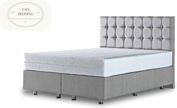 2 Persoons Opberg Boxspring Avec Grijs 140x190