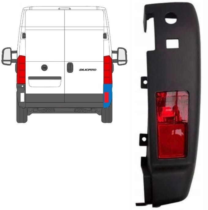 Achterbumper hoek met lamp voor Citroen Jumper 2018- / Rechts / Set