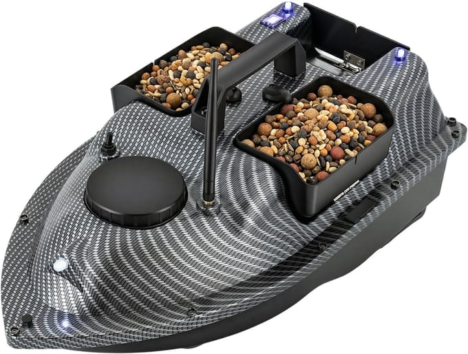 Visaasvoerboot Grijs 5200Mah GPS Vissersboot Aasboot RC-visboot tot 2kg 25*50*15cm Afstandsbediening Vangboot