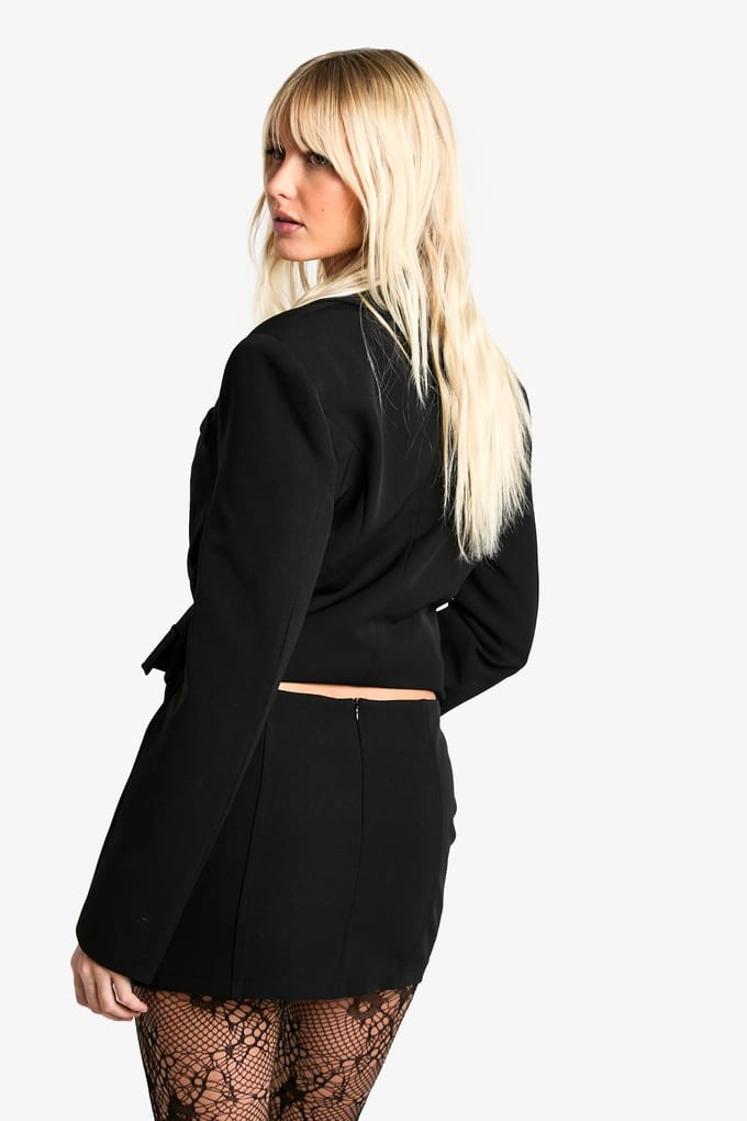 boohoo Dames Gespleten Voorkant Micro Mini Rok | Zwart | Maat: 36
