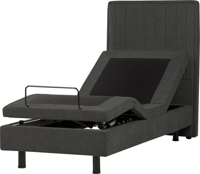 CASTELLAN - Bed verstelbaar - Donkergrijs - 80 x 200 cm - Polyester