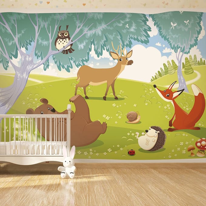 98cm X 70cm - Zelfklevend fotobehang -  Grappige Dieren , Premium Print