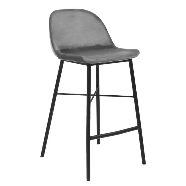 Kick barkruk JEFF - Velvet Donker Grijs