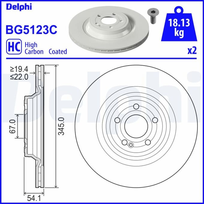 Remschijf DELPHI BG5123C