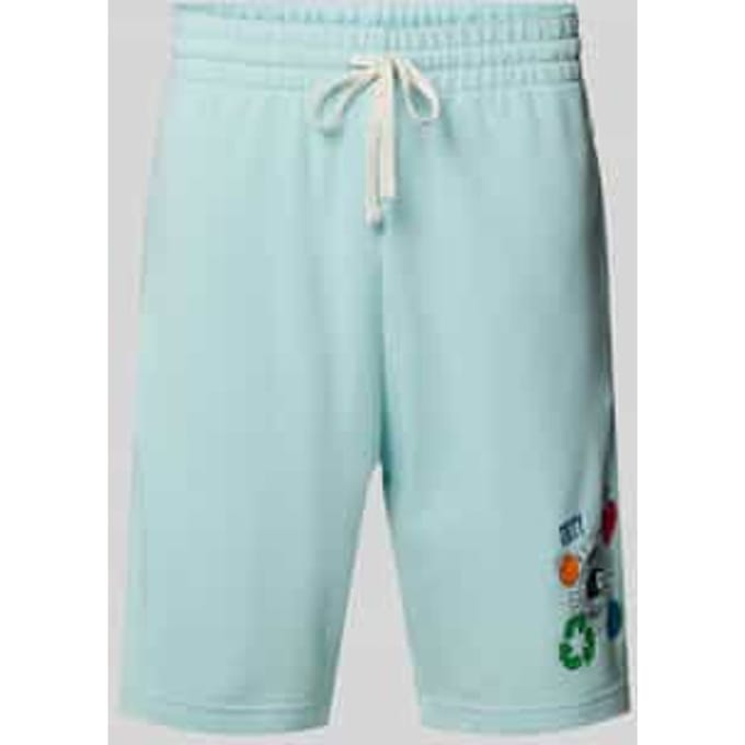 Regular fit sweatshorts met motiefprint