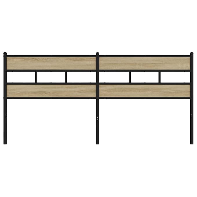 vidaXL - Vervangend - hoofdbord - 180 - cm - ijzer - en - sonoma - eikenkleurig