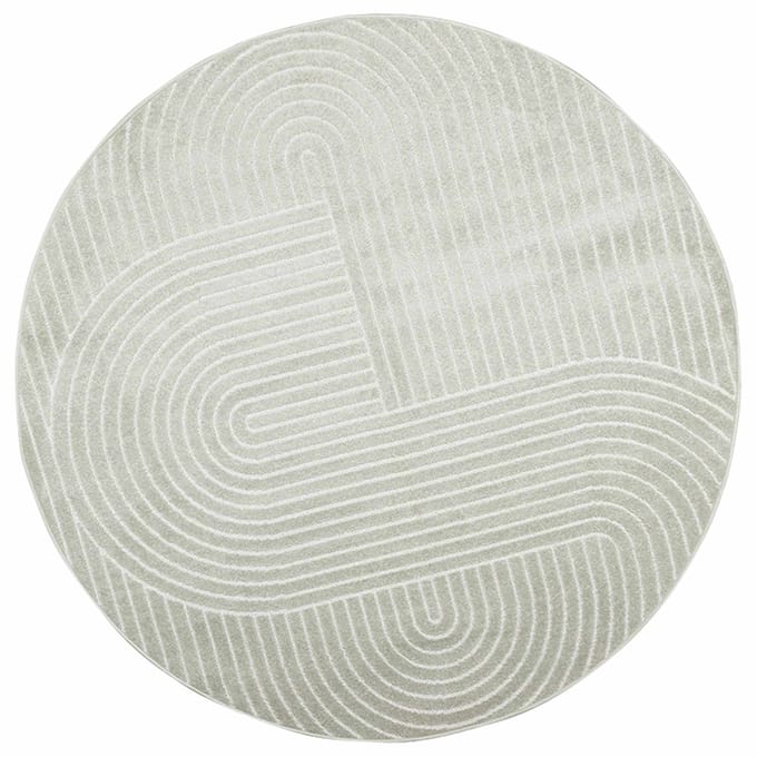 vidaXL - Binnen- - en - buitenkleed - PALMERAS - Groen - Ø - 200 - CM - Polyester