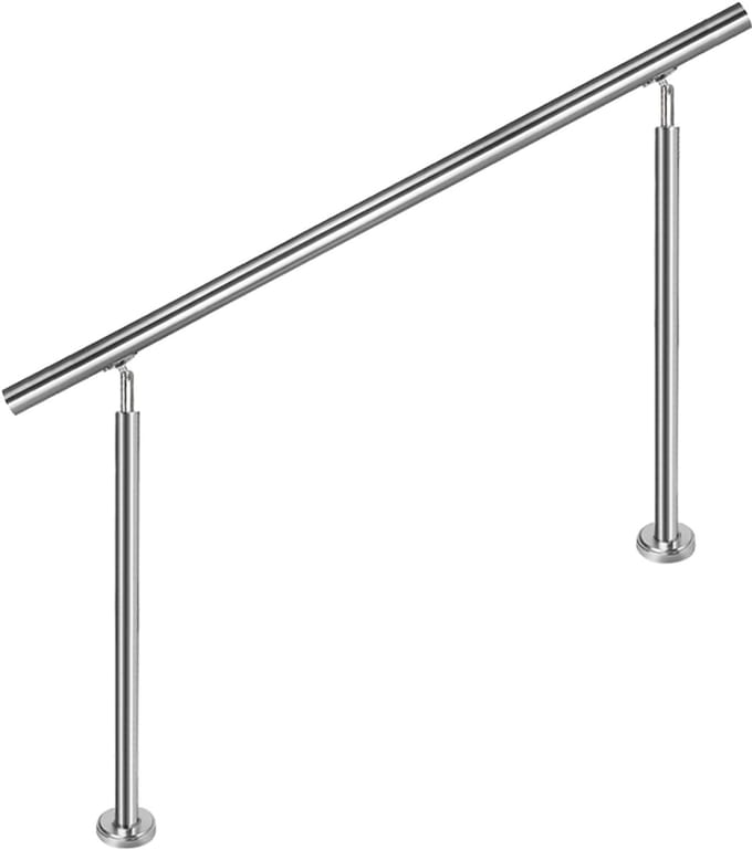 RVS Trapleuning Balkonleuning – 120cm – Verstelbaar – Ø42mm – Ohne Dwarsbalken – Binnen & Buiten