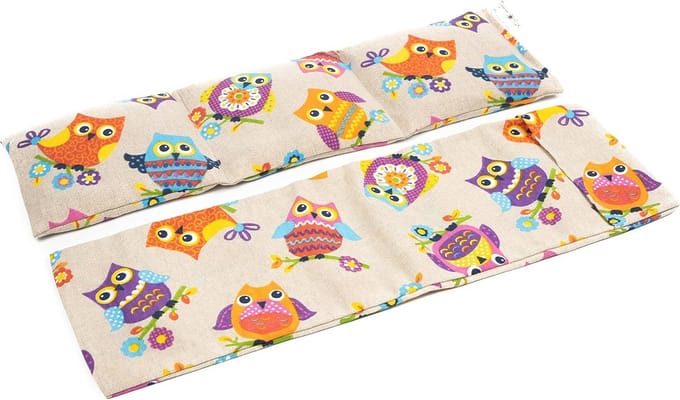 Warmtekussen met groene en lavendel sojazaden - 45x14 cm, wasbare hoes, magnetron/vriezer pittenkussen