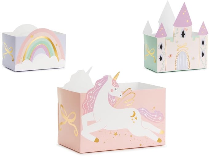 6 snackdoosjes Unicorn Cuty 12 x 7,5cm