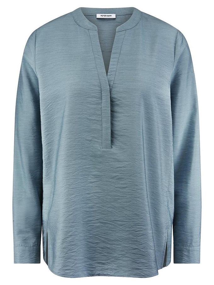 Blouse lange mouwen Van Peter Hahn turquoise
