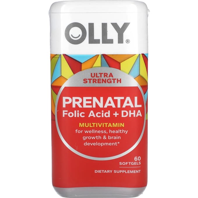 OLLY, Prenataal, foliumzuur + DHA, 60 zachte capsules