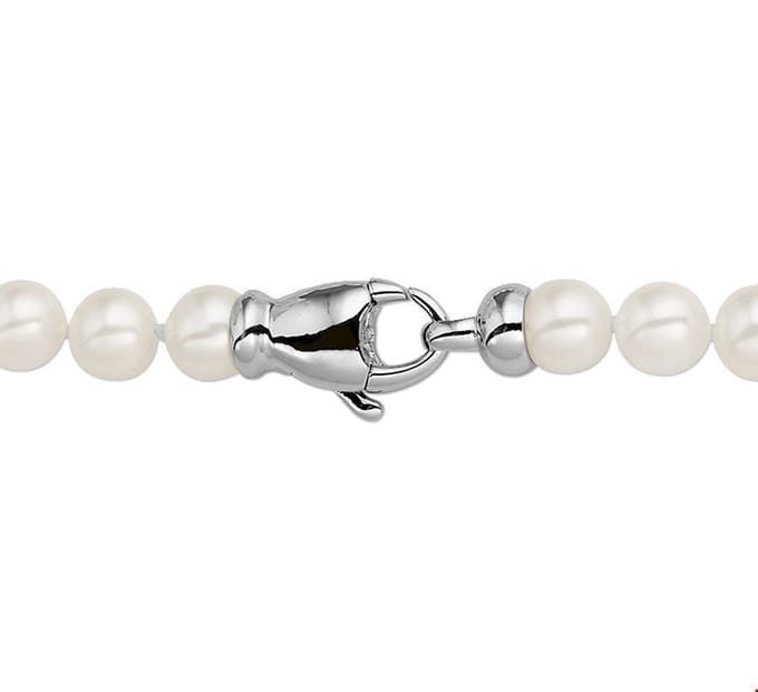 The Jewelry Collection Ketting Parel 8 mm 50 cm - Zilver