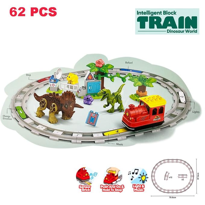 Grote Constructieblokken Werkt ideaal als Kindercadeau met Treinset DIY Spoorbaan Monteren Interactief Leren-
