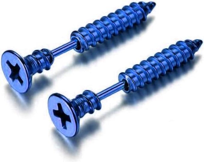 LGT Jewels Schroef oorbellen Blauw