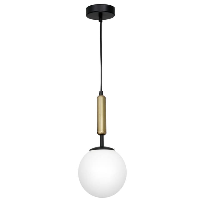 Luminex Hanglamp Nalo, 1-lamp, zwart/messing