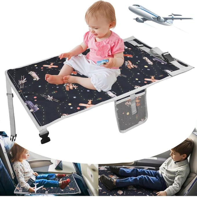 CLVP® Vliegtuigbedje - Reiskussen – Babybedje met Opbergvak