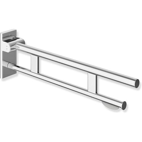 HEWI System 900 folding support rail Duo Design A with toilet roll holder 900.50.10840