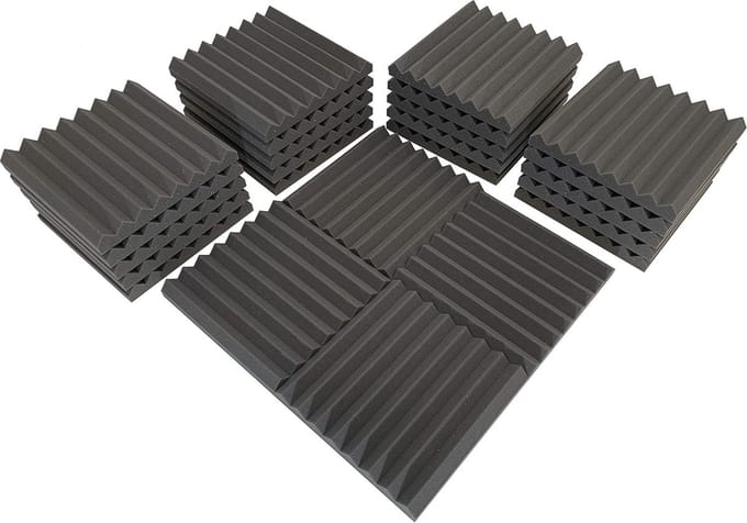 12 Stuks Geluidsdichte Schuimpanelen 30x30x2.5 cm - Akoestische Geluidabsorberende Wedge Panelen voor Studio Opname