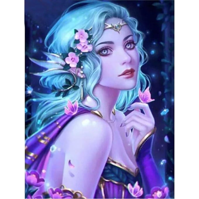 5D bricolage diamant rond peinture princesse point de croix diamant broderie 20X30CM blue