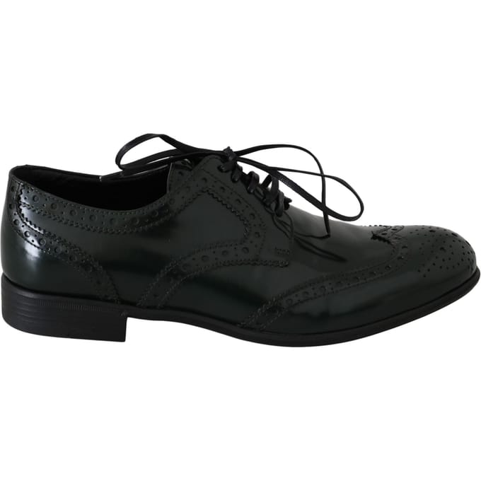 Dolce & Gabbana Groene Leren Brogue Oxford Damschoen