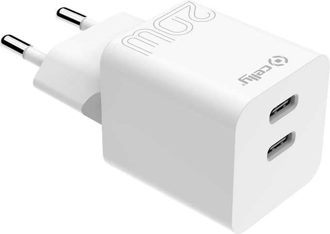 Celly TC2USBC20WWH oplader voor mobiele apparatuur Smartphone, Tablet Wit AC Binnen