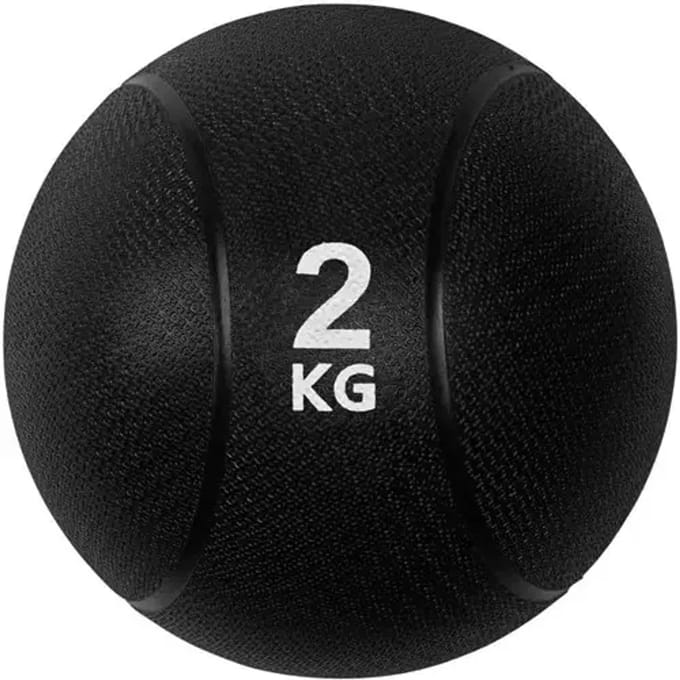 VirtuFit Medicijnbal - Medicine Ball - Rubber - 2kg - Zwart - Gewichtsbal - Krachtbal - Trainingsbal - Wall Ball - Medicijn Bal - Krachttraining - Functionele Training