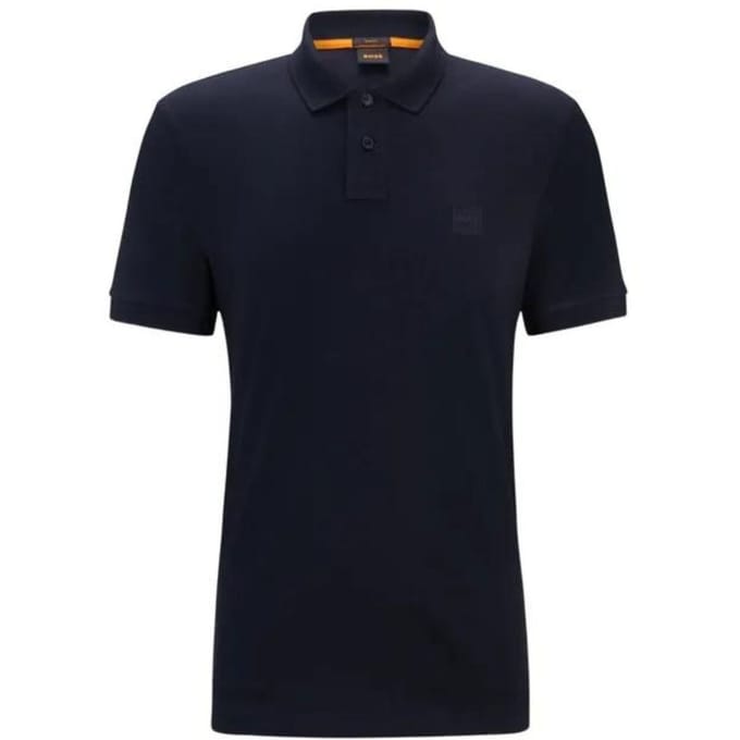 BOSS Orange Passenger Heren Stretch-Katoen Slim-Fit Polo met Logo Patch NOS
