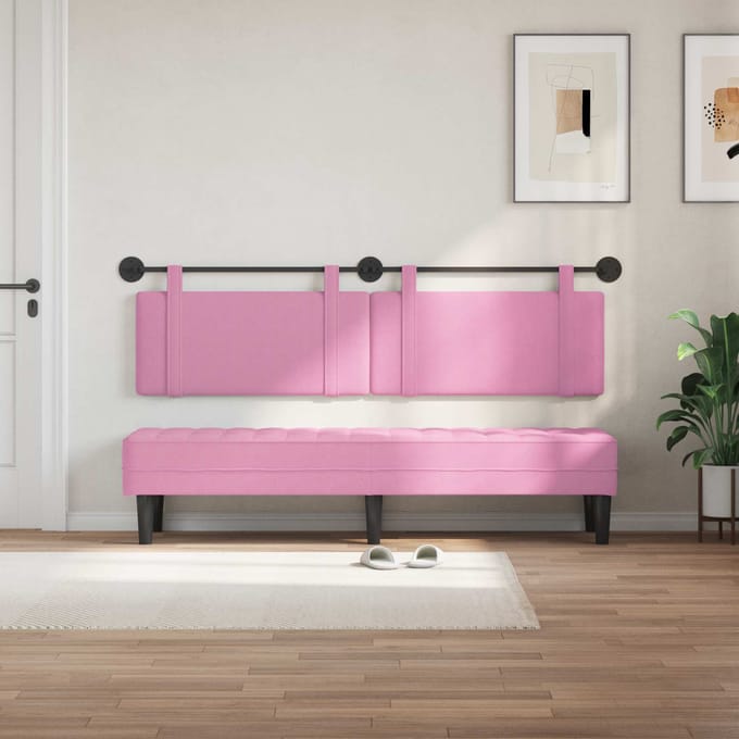 vidaXL - Hangend - hoofdbord - Roze - Stof