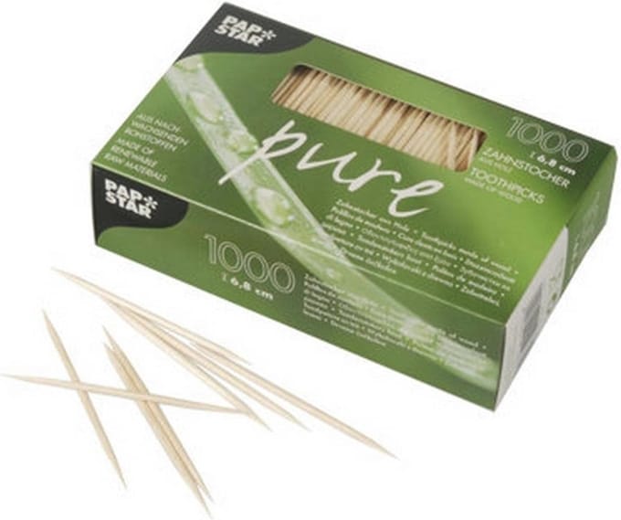 Houten Tandenstokers 68 mm - 1000 Stuks