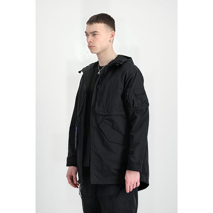 Alpha Industries Utility Fishtail Jacket Uv Black Größe: S | Leichte Jacken Outlet | Herren | Schwarz