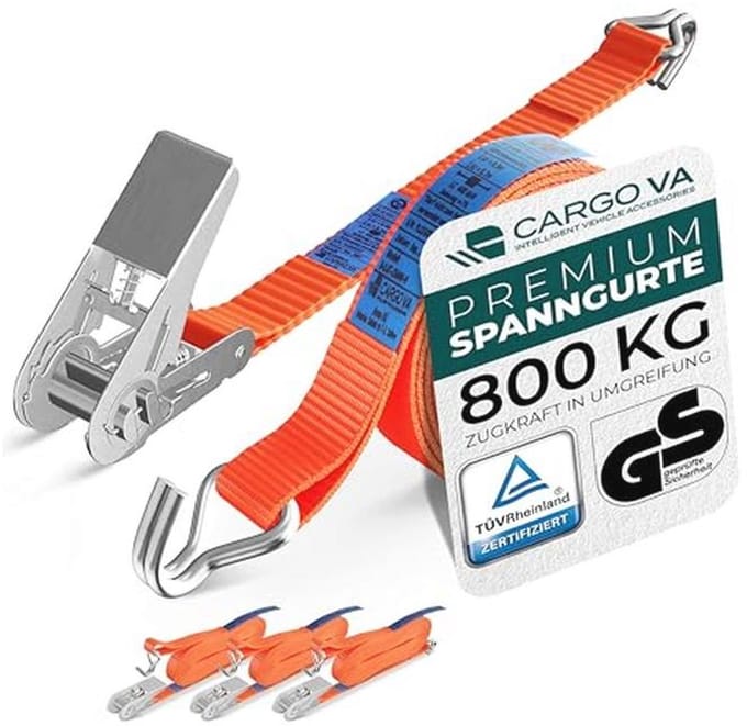 Spannende Spanbanden Set van 4 - 800 kg, TÜV-gecertificeerd, Flexibele 10 m Oplossingen voor Professioneel Gebruik