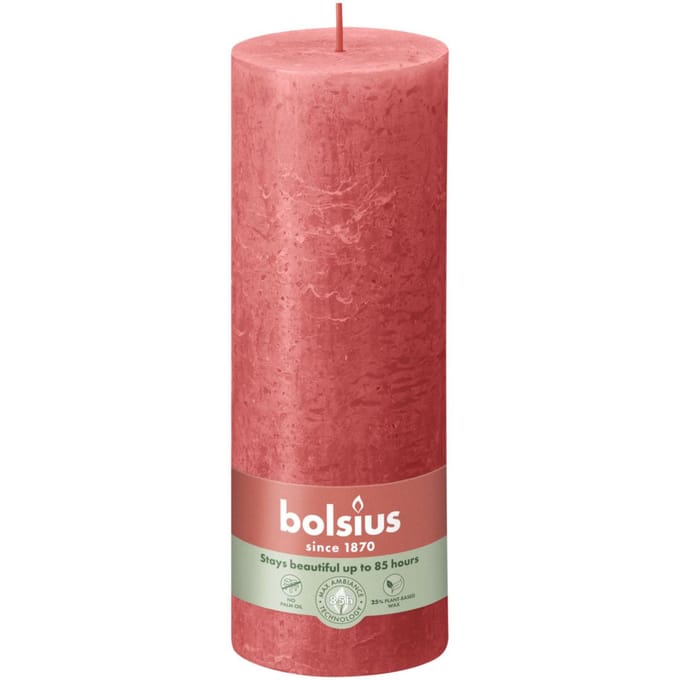 Bolsius Stompkaars Rustiek Blossom Pink - 19 cm / ø 7 cm
