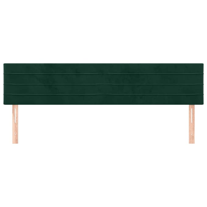 vidaXL - Hoofdborden - 160x5x78/88 - cm - fluweel - donkergroen