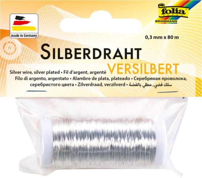 Zilverdraad folia 0.3mmx80m | 10 stuks