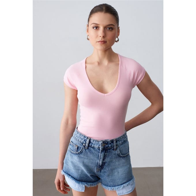 Slim Fit Crop Jersey Top