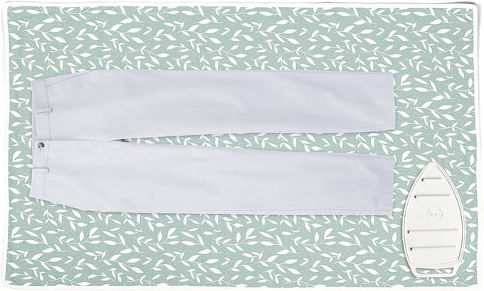 Strijkmat - Strijkonderlegger - Draagbaar Strijken - Geïntegreerde Warmtebeschermer - 120 x 70 cm - Groene Bladeren