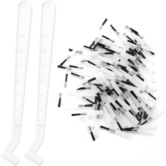 100 stuks Tandheelkundige Wegwerp Composiet Penseeltips   2 Penseelhandvatten white