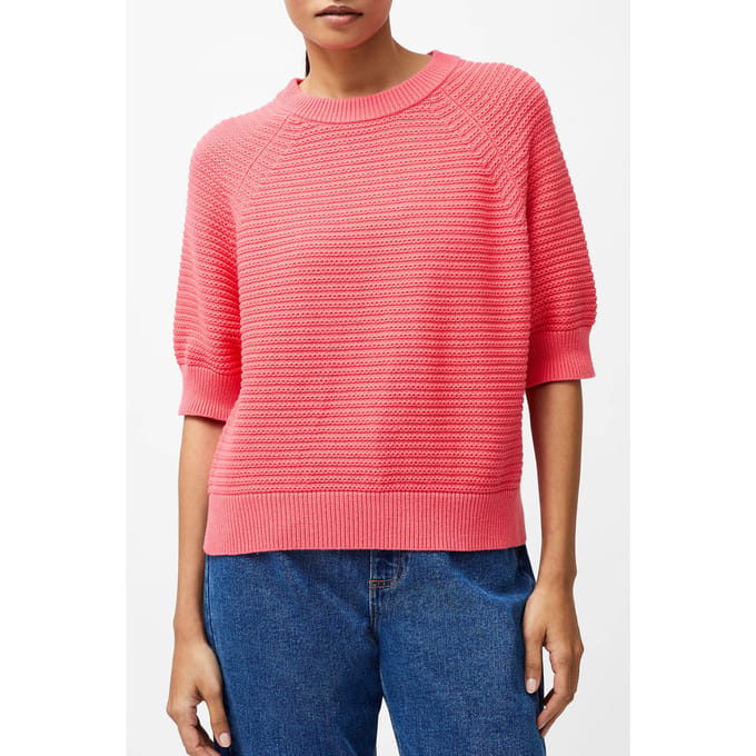 French Connection Lily Ss High Neck Top Raspberry Pink Taglia: XS | Maglioni a maglia Outlet | Donna | Rosa