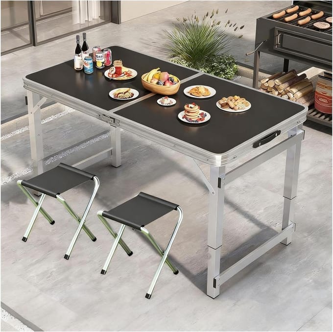 Opklapbare Tafel - Klaptafel Tafel - Feest en Diner - Zwaar Uitvoering - 120 cm - Wit