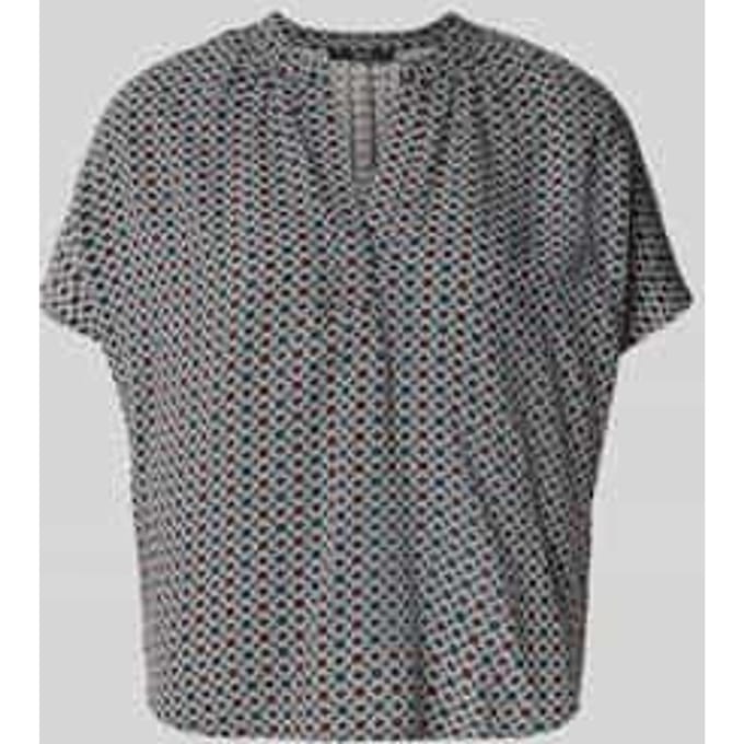 Blouses T-shirt van viscose met serafinohals