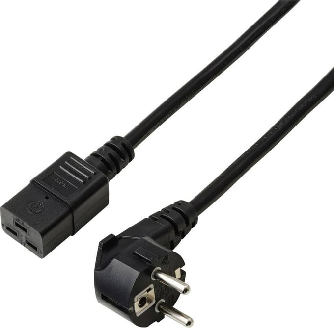 Sygonix SY-7154324 Stroom Aansluitkabel Zwart 2.00 m