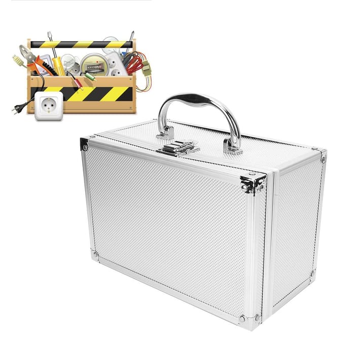 230*150*125mm Aluminiumlegering Gereedschapskist Draagbare Display Case Instrumentatie Box black