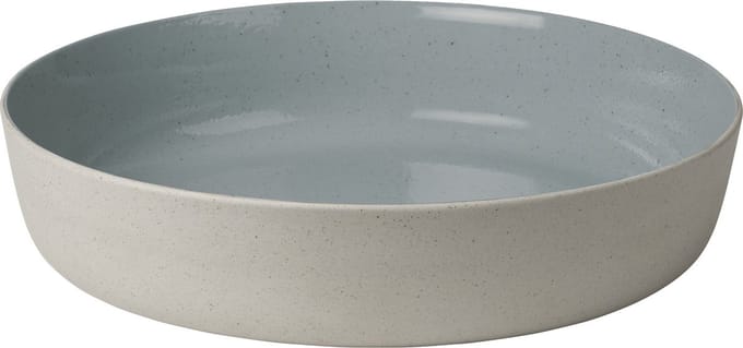 Sablo Stone Serveerschaal 34, | Lichtgrijs / Blauw | Stoneware