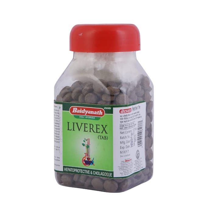 Baidyanath Jhansi Liverex 500 Tabletten Pak van 1 Voor Leverondersteuning En Verbetering van de Eetlust