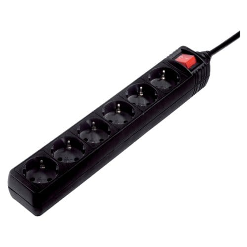 Hama Stekkerdoos met schakelaar - 6-voudig - 5m kabel - Zwart
